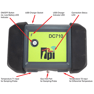TPI DC710 Bluetooth-Enabled Flue Gas Analyser With Charger – Kit 3: Kit 2 + Smart Pressure Meter