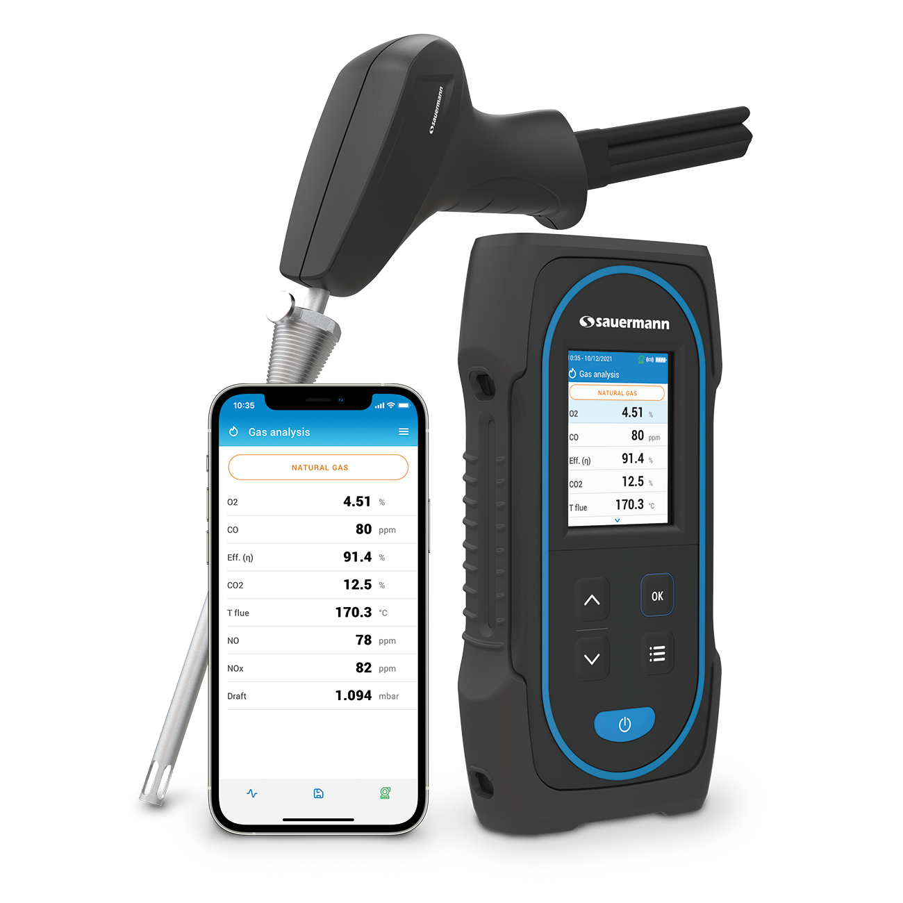 Sauermann Si-CA 030 Flue Gas Analyser With Probe – Add vinyl case + NOx sensor + 300mm probe