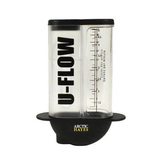 Arctic Hayes U-Flow water gauge with litre and gallon scales