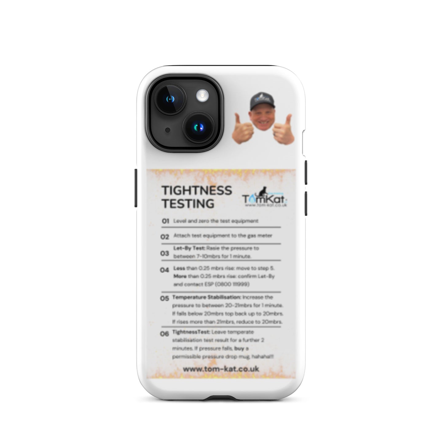 Tightness Test Tough Case for iPhone 15, front view
