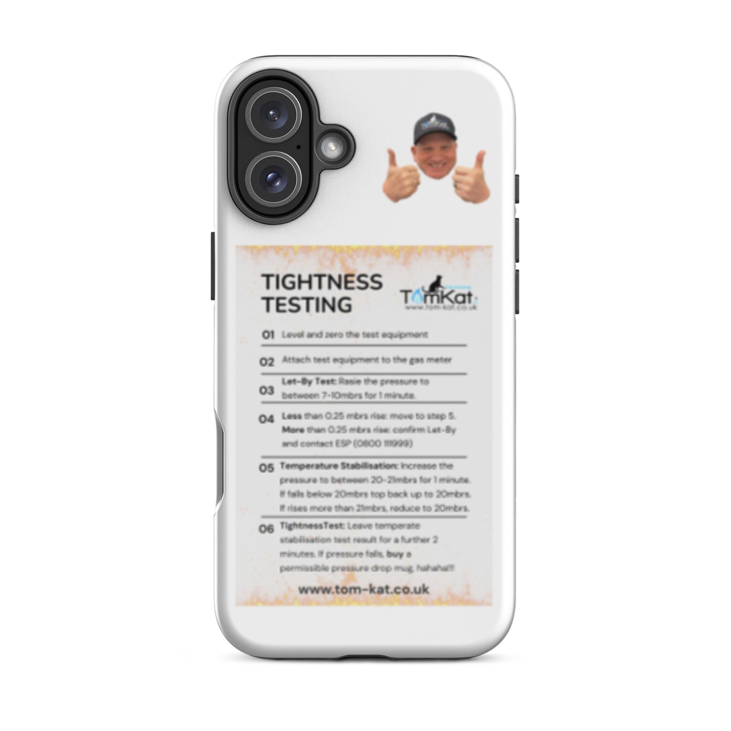 Tightness Test Tough Case for iPhone 16 Plus, front view