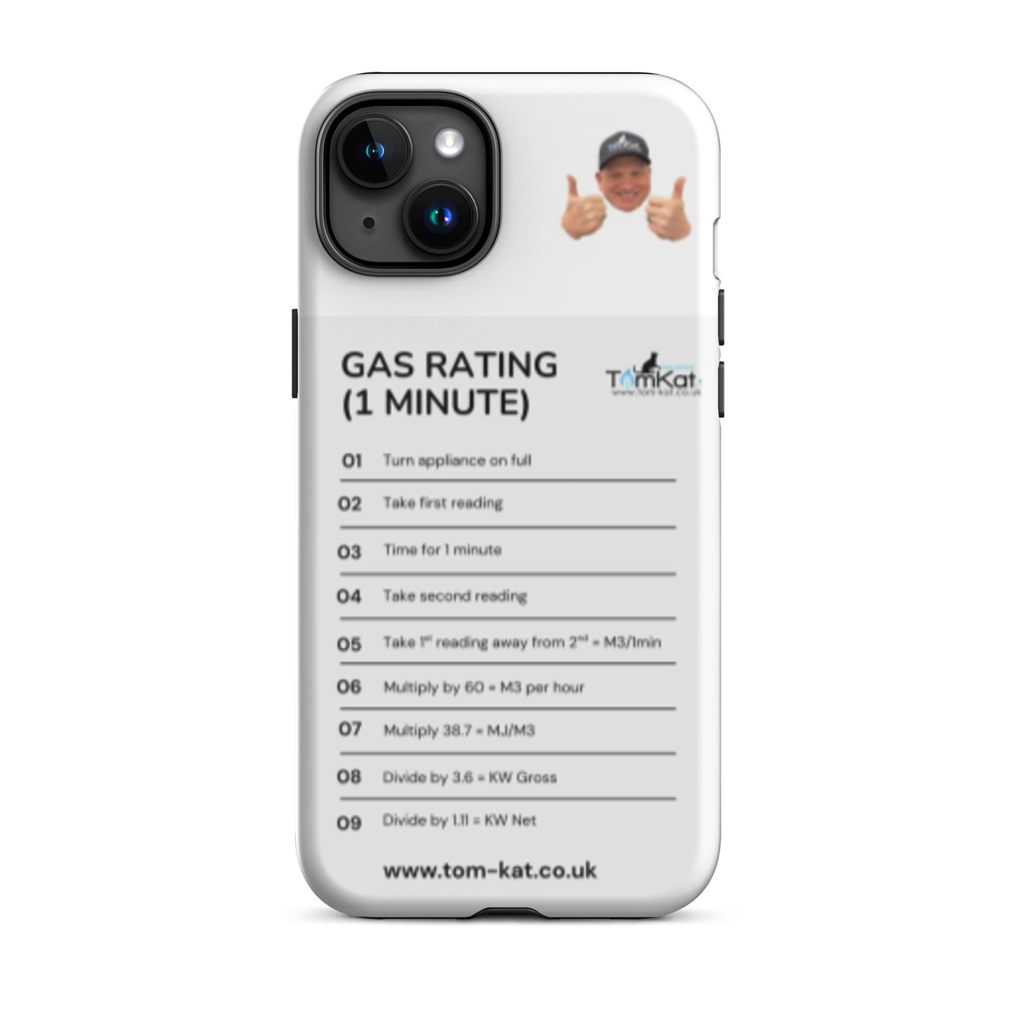 Gas Rate Tough Case for iPhone 15 Plus, front view