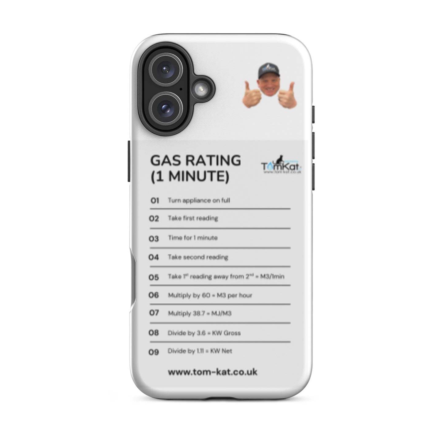 Gas Rate Tough Case for iPhone 16 Plus, front view