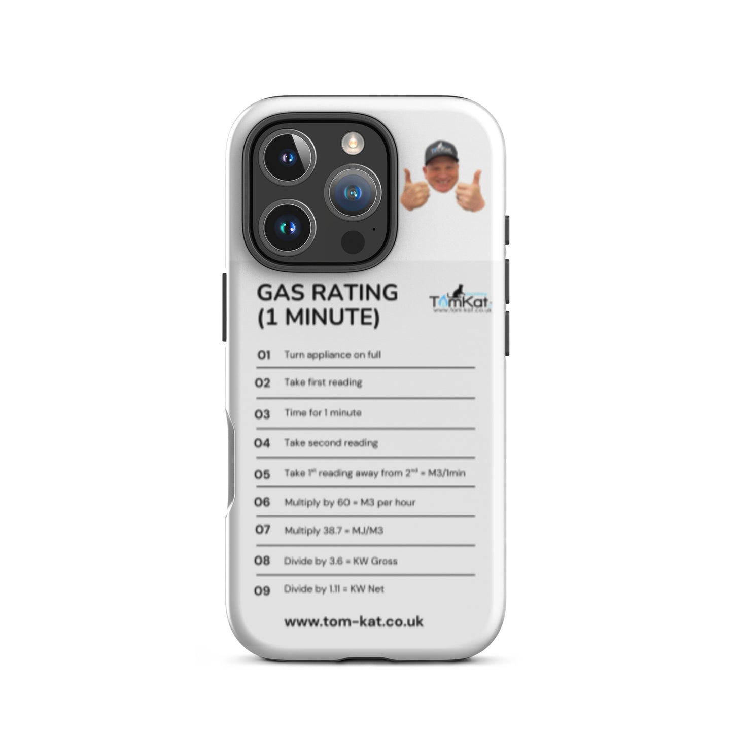 Gas Rate Tough Case for iPhone 16 Pro, front view