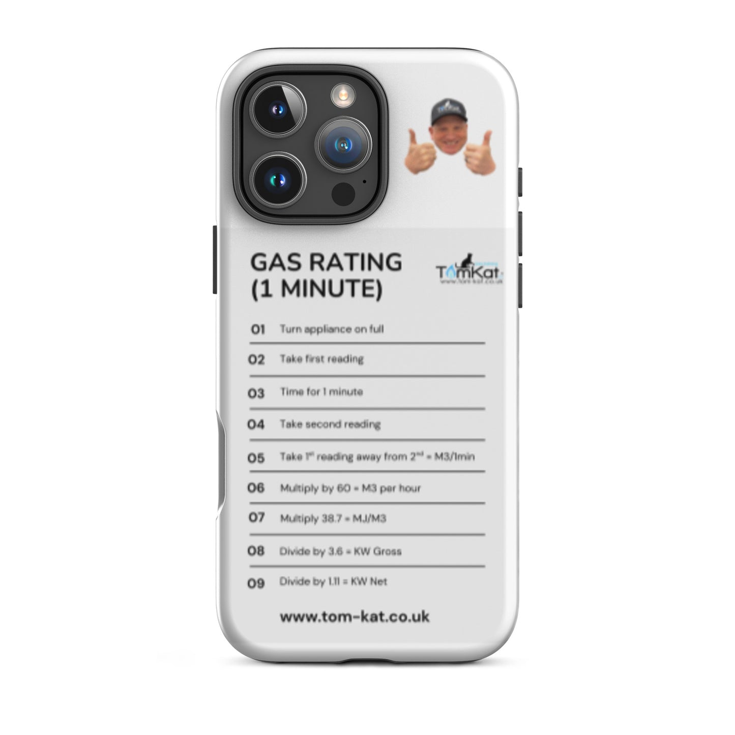 Gas Rate Tough Case for iPhone 16 Pro Max, front view