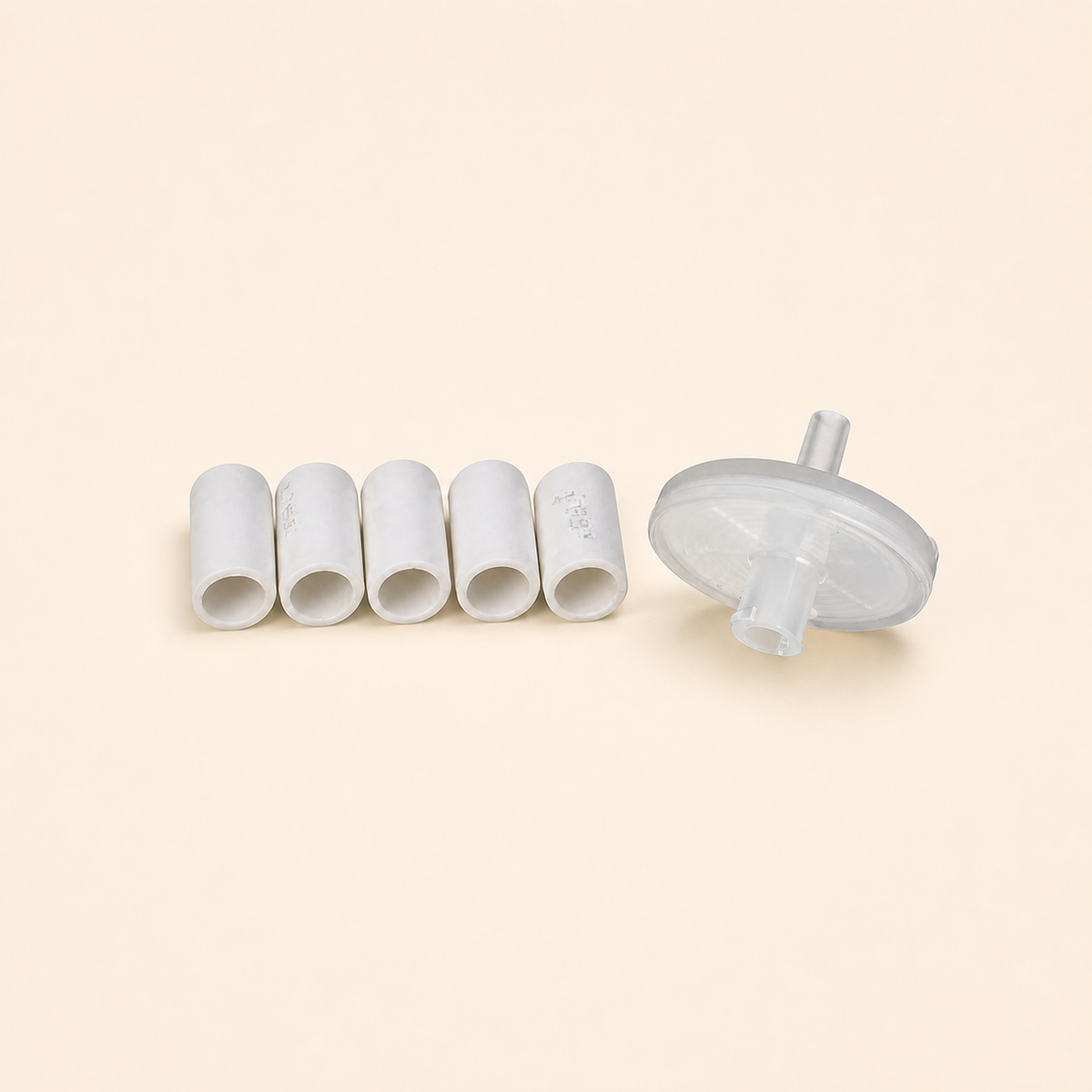 TPI analyser maintenance pack with five A796-F particle filters and A796-D hydrophobic disc filters.