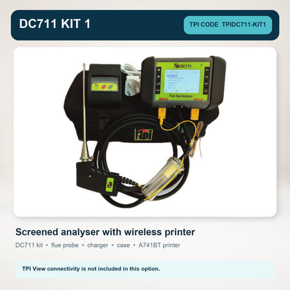 TPI DC711 Flue Gas Analyser With Probe, Charger And Free Gas Sniffer
