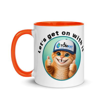IGEM/UP/1B Edition 4 permissible pressure-drop mug with orange interior and handle, left-side view