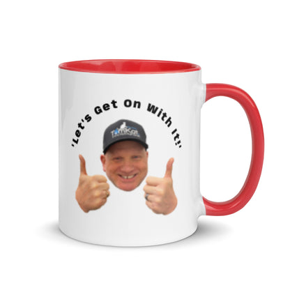 1-Minute Gas Rate Procedure Mug with red interior and handle, right-side view