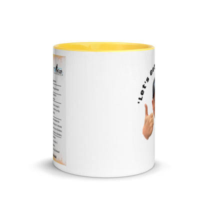 Tightness Testing Procedure Mug with yellow interior and handle, front view